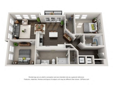 B3 Floor Plan at Marq on Main, Lisle